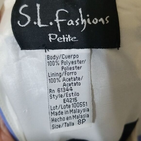 S.L. Fashion Blue Sleeveless Dress Sz 8P - Picture 9 of 9